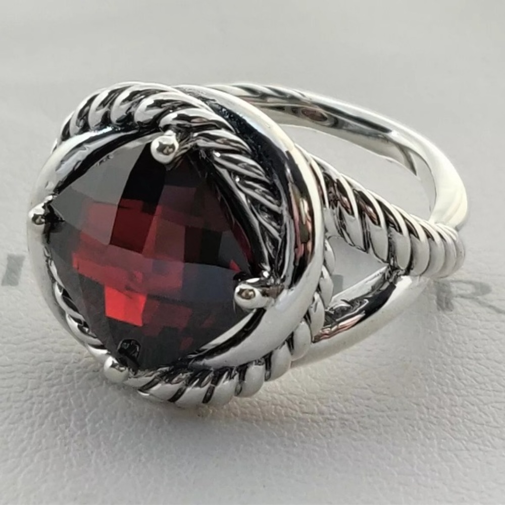 David Yurman 11mm Red Garnet Infinity Ring